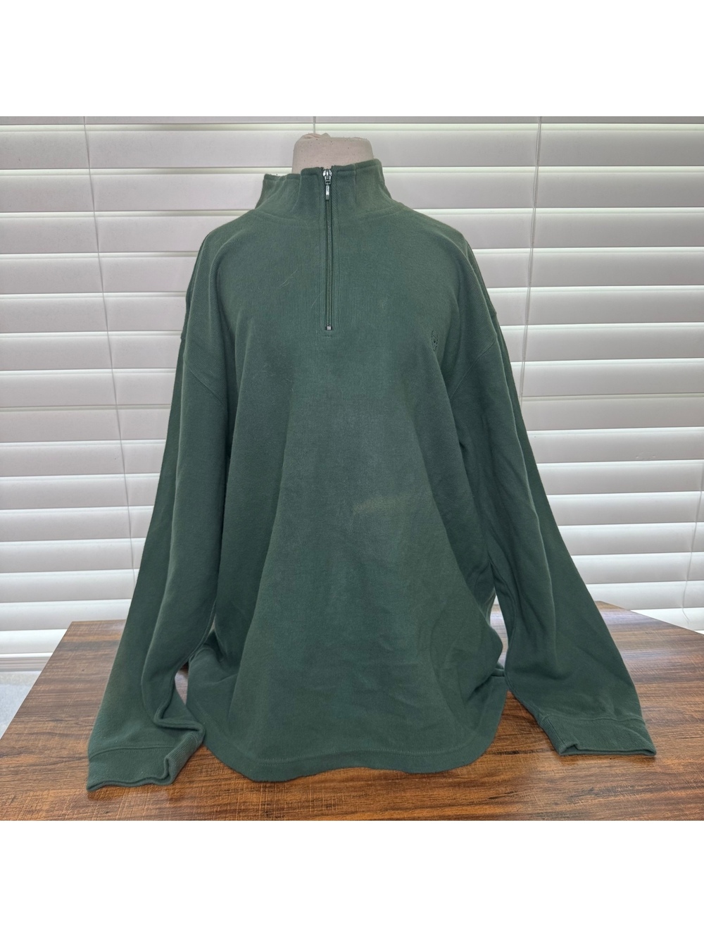 Vintage Chaps Men's XXL Green Quarter-Zip Pullover Sweatshirt